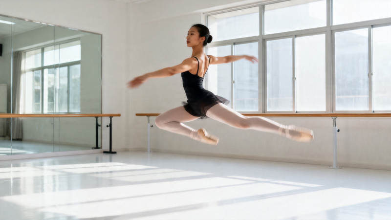 舞者跃起 光影共舞图片