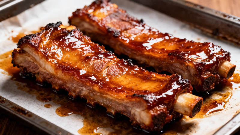 酱香烤肋排 诱人光泽满盘香图片