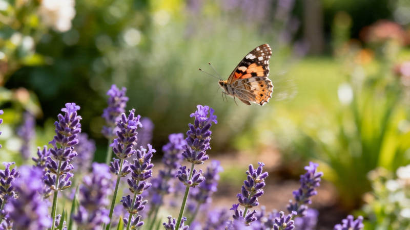 蝶舞薰衣草园图片