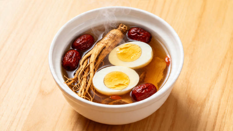 人参红枣鸡蛋汤图片