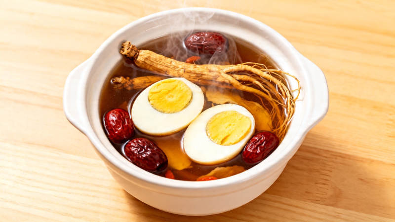 人参红枣鸡蛋汤图片