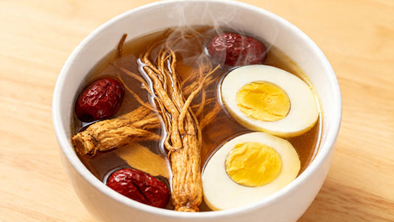 人参红枣鸡蛋汤图片
