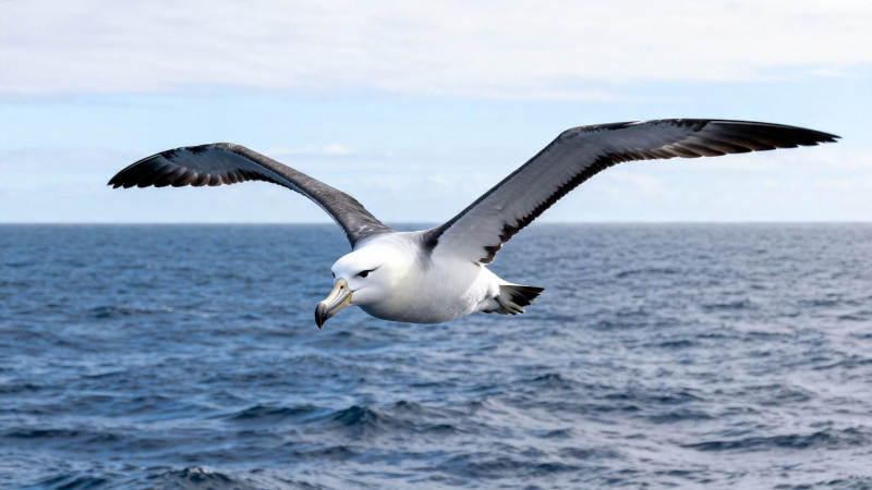 海鸟翱翔于碧波之上图片