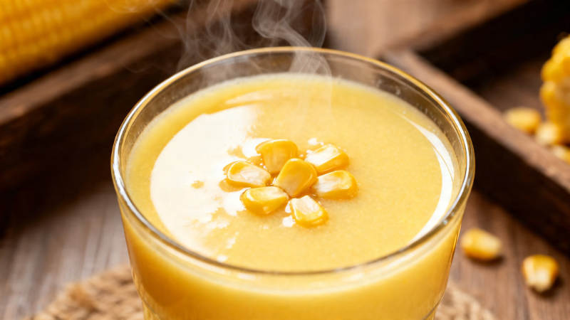 热玉米浓汤 香暖诱人图片