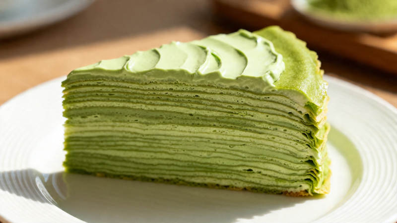 抹茶千层蛋糕 slice图片
