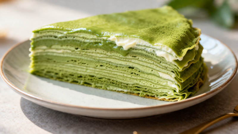 抹茶千层蛋糕 slice图片