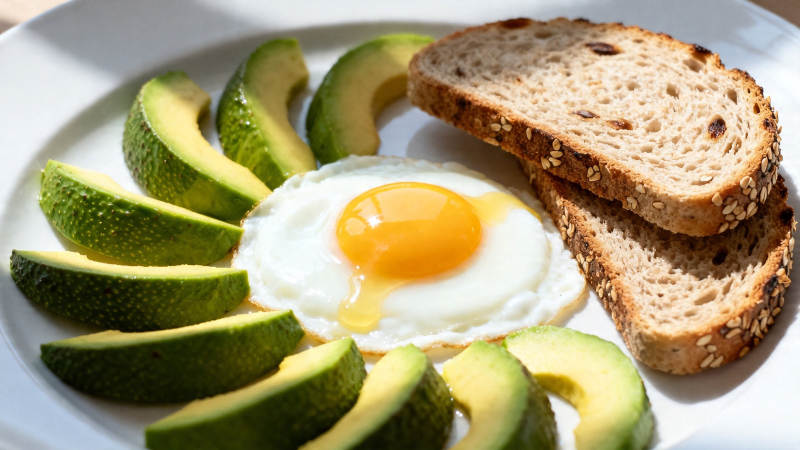牛油果煎蛋全麦面包早餐图片