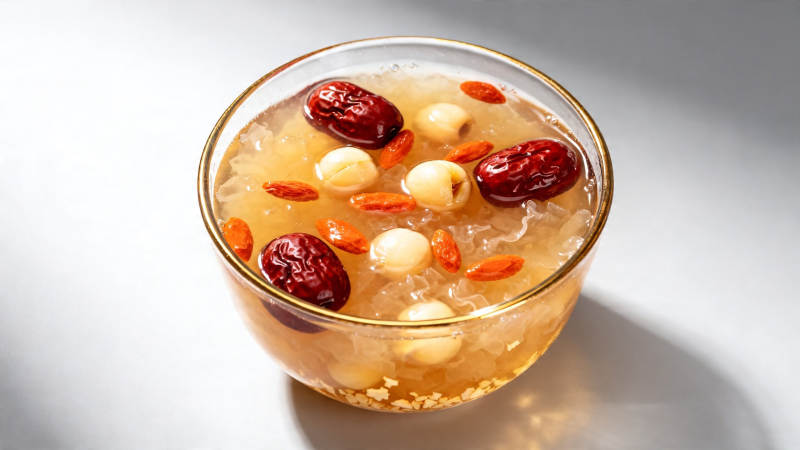 红枣莲子银耳羹图片