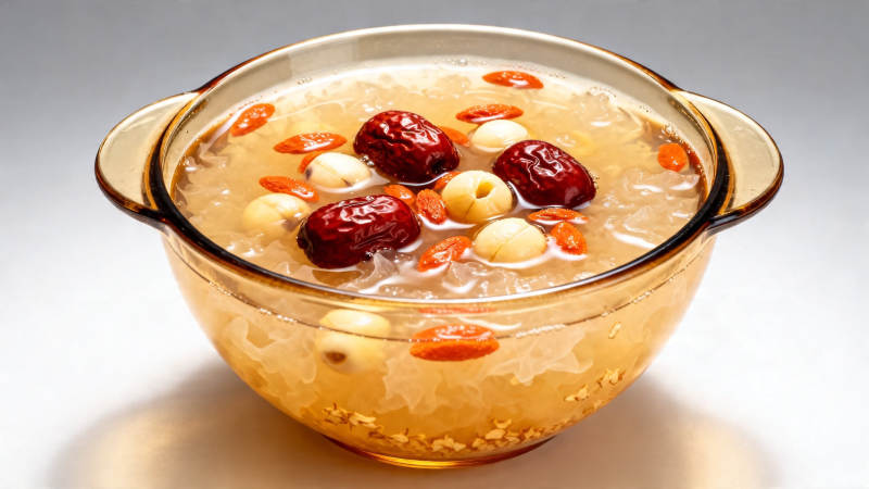 红枣莲子银耳羹图片
