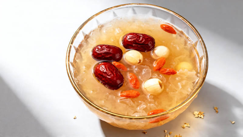 红枣莲子银耳羹图片
