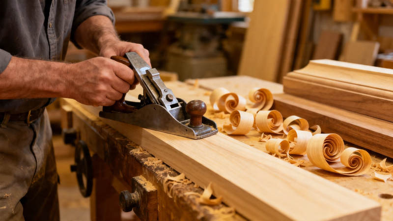 木工刨木 卷屑飞舞图片