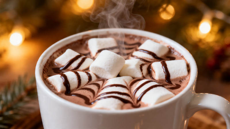 热可可配棉花糖 暖意融融图片