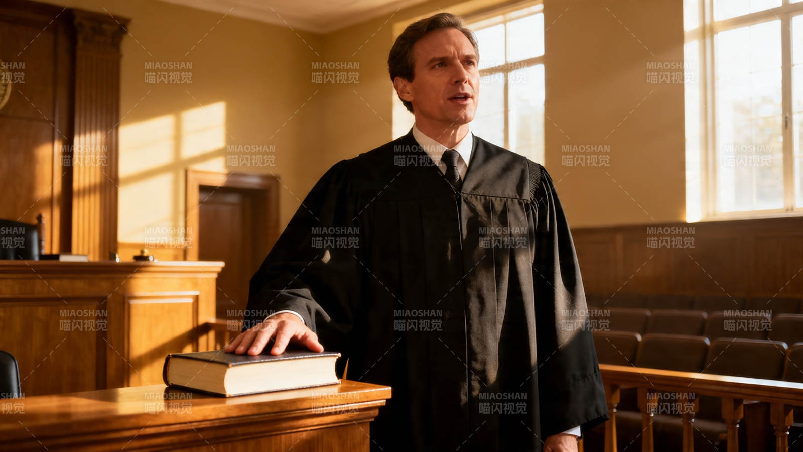 法官庭上庄严宣判图片