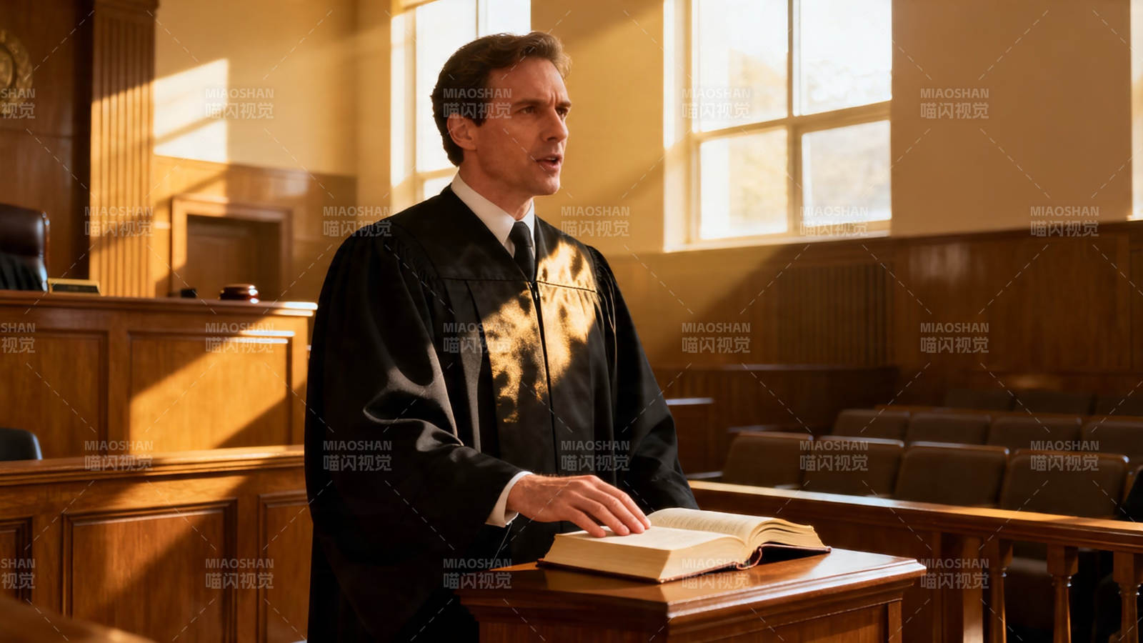 法庭上法官宣读判决书图片