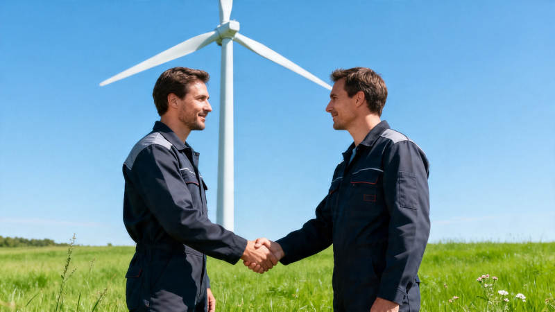 风电场握手合作图片