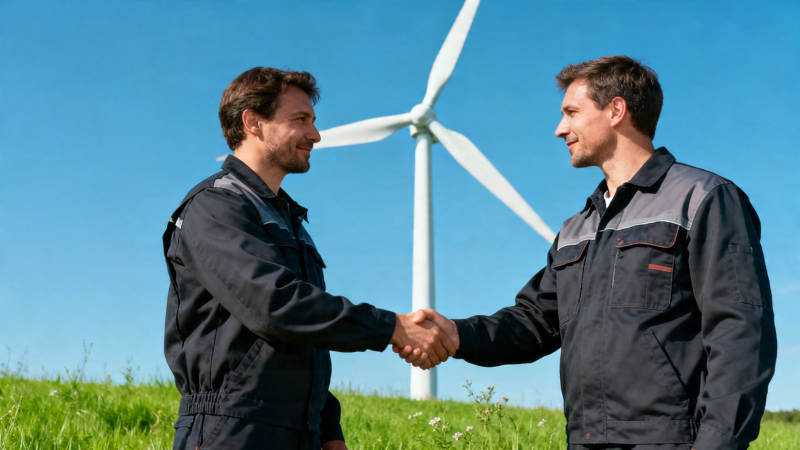 风电场握手合作图片