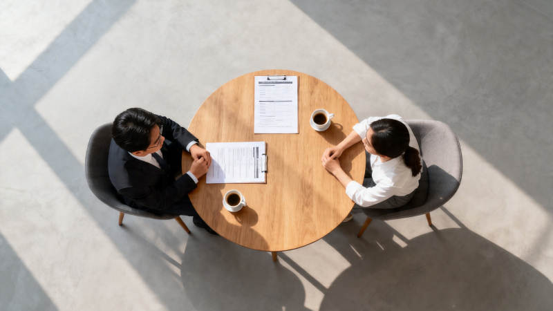 商务洽谈圆桌会议图片