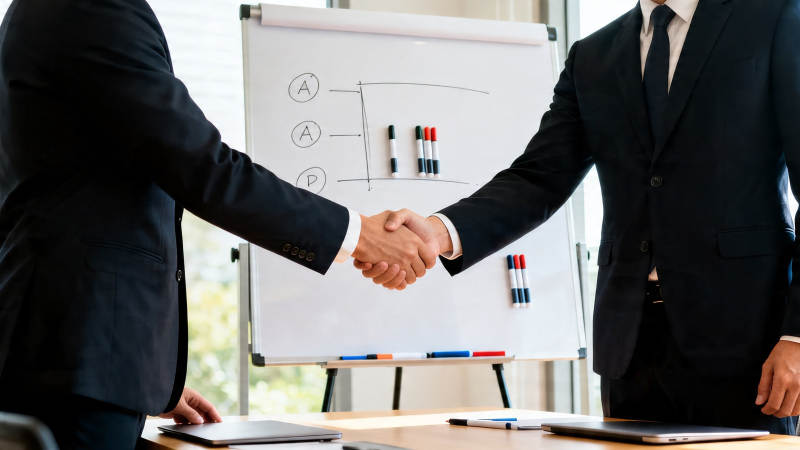 商务握手达成合作图片