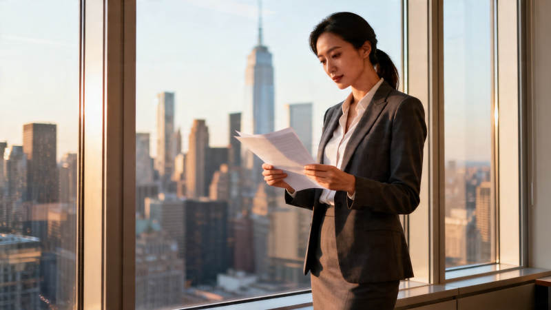 窗边阅文件 都市晨光伴图片