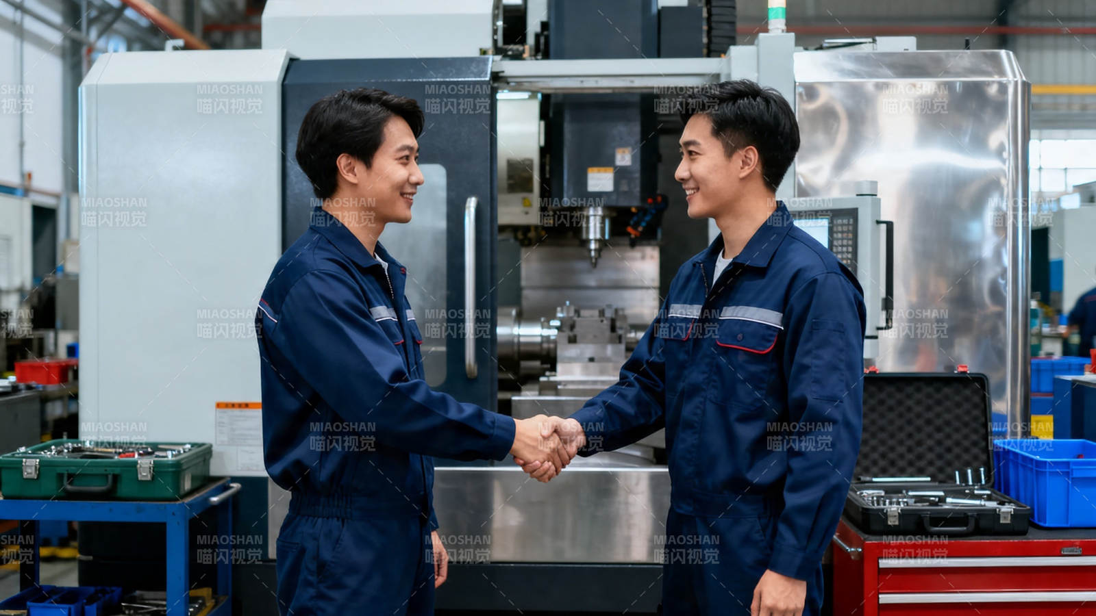 工厂握手 合作愉快图片