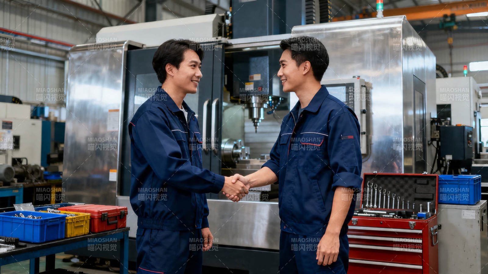 工厂握手 协作共赢图片