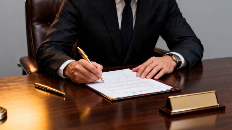 商务人士签署重要文件图片