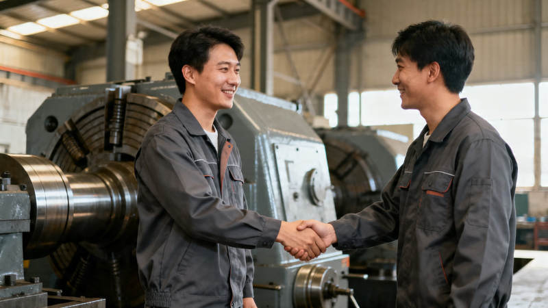 工厂握手 合作愉快图片
