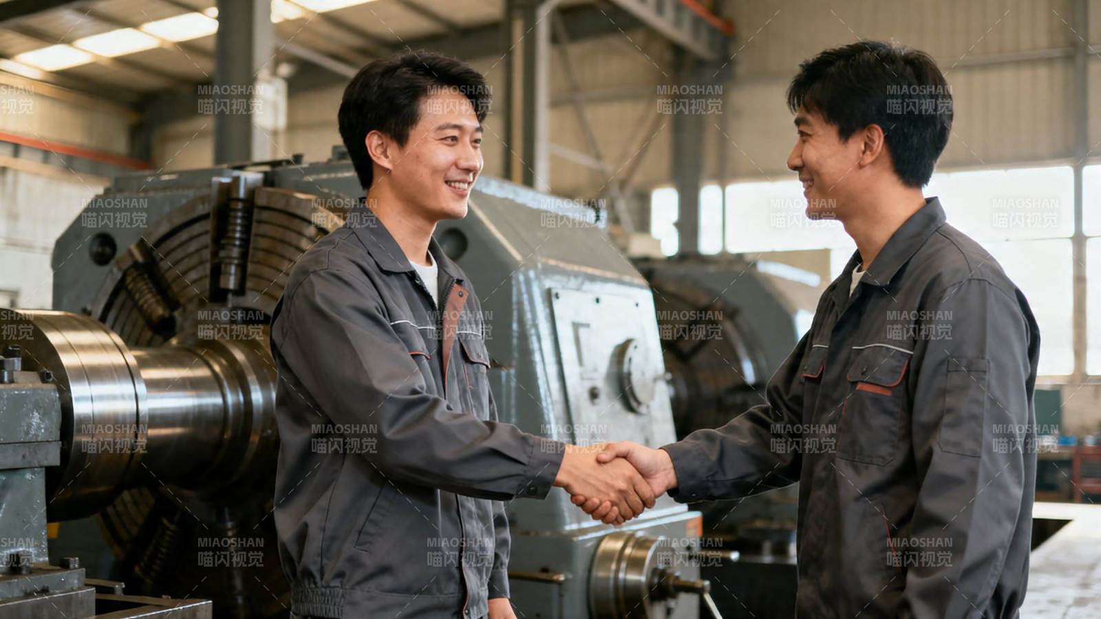 工厂握手 合作愉快图片