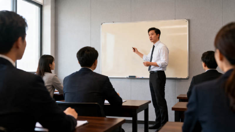 商务培训现场 讲师白板授课图片