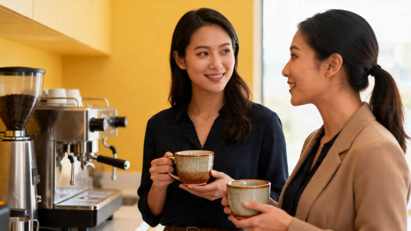 咖啡时光 闺蜜对饮笑谈间图片