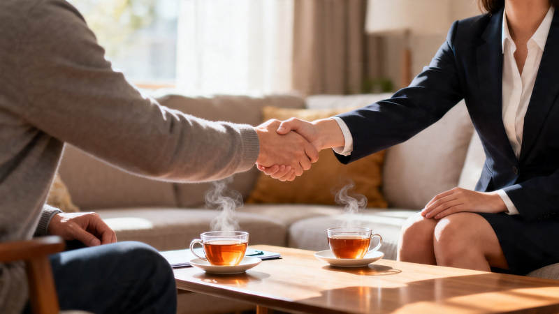 握手成交 茶香伴协议图片