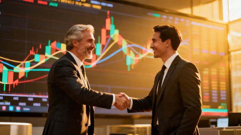 股市握手 合作共赢图片