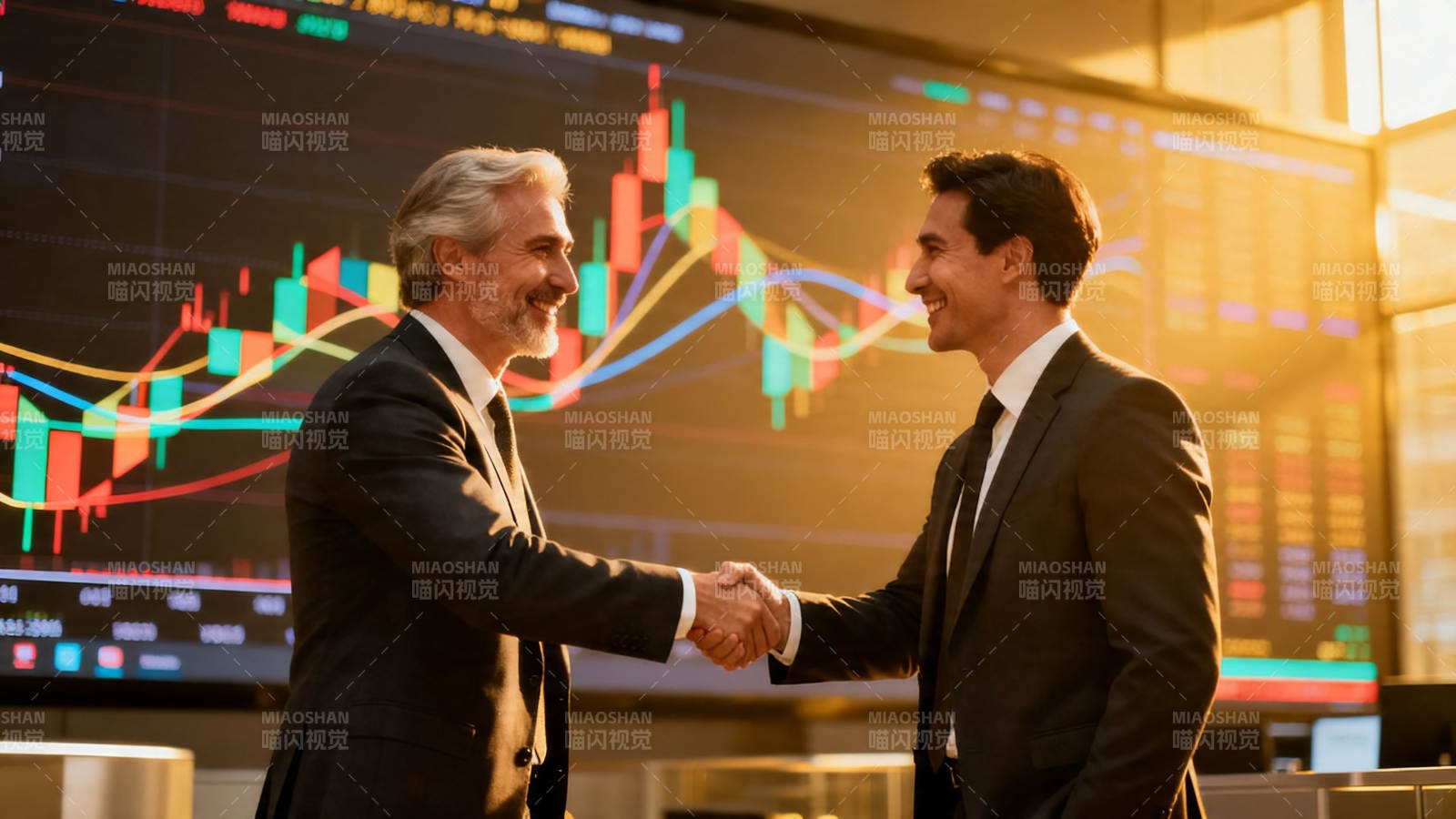 股市握手 合作共赢图片