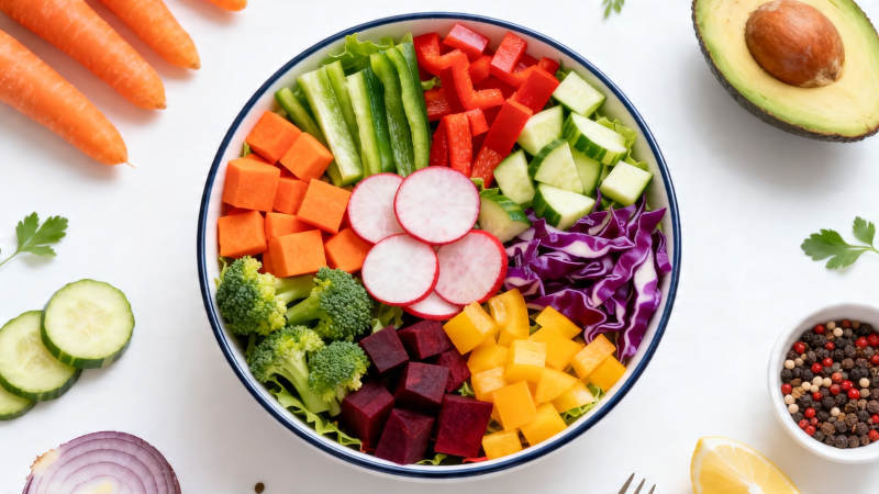 彩虹蔬菜碗 健康又美味图片