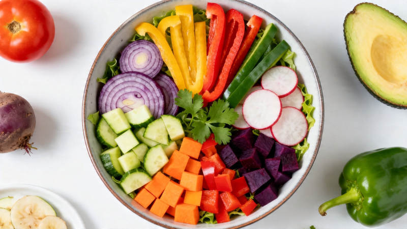 彩虹沙拉碗 新鲜蔬果盛宴图片