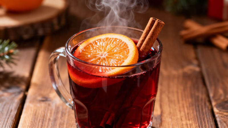 热红酒配橙片肉桂 暖意融融图片