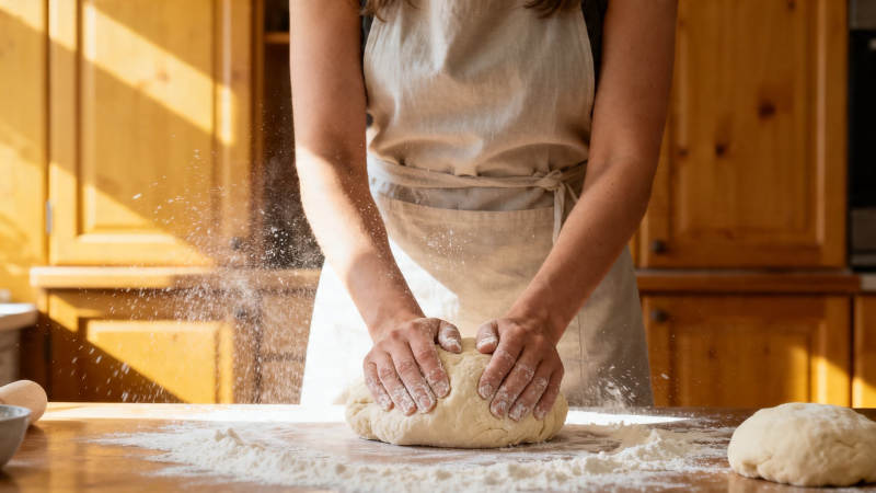 揉面时光 面粉飞舞间图片