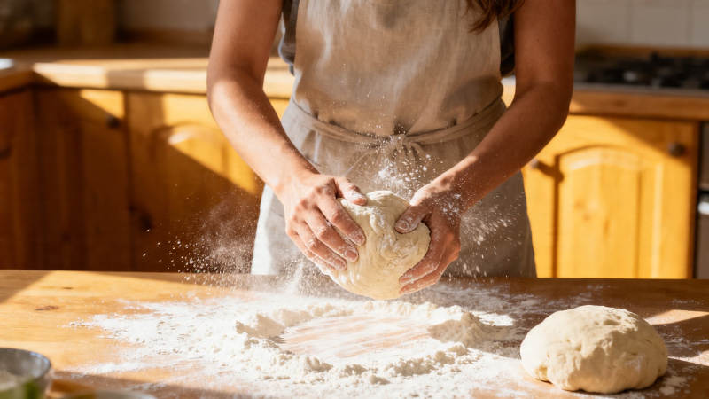 揉面时光 面粉飞舞间图片