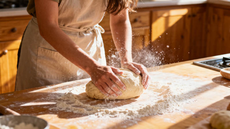 揉面时光 面粉飞舞的温柔图片