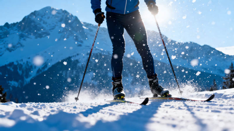 雪山滑雪 阳光飞舞图片