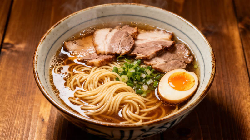 日式拉面 叉烧蛋香浓汤面图片