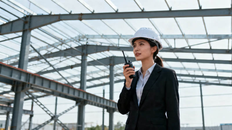 女工程师工地指挥中图片