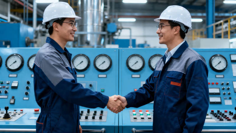 工厂握手 协作共赢图片