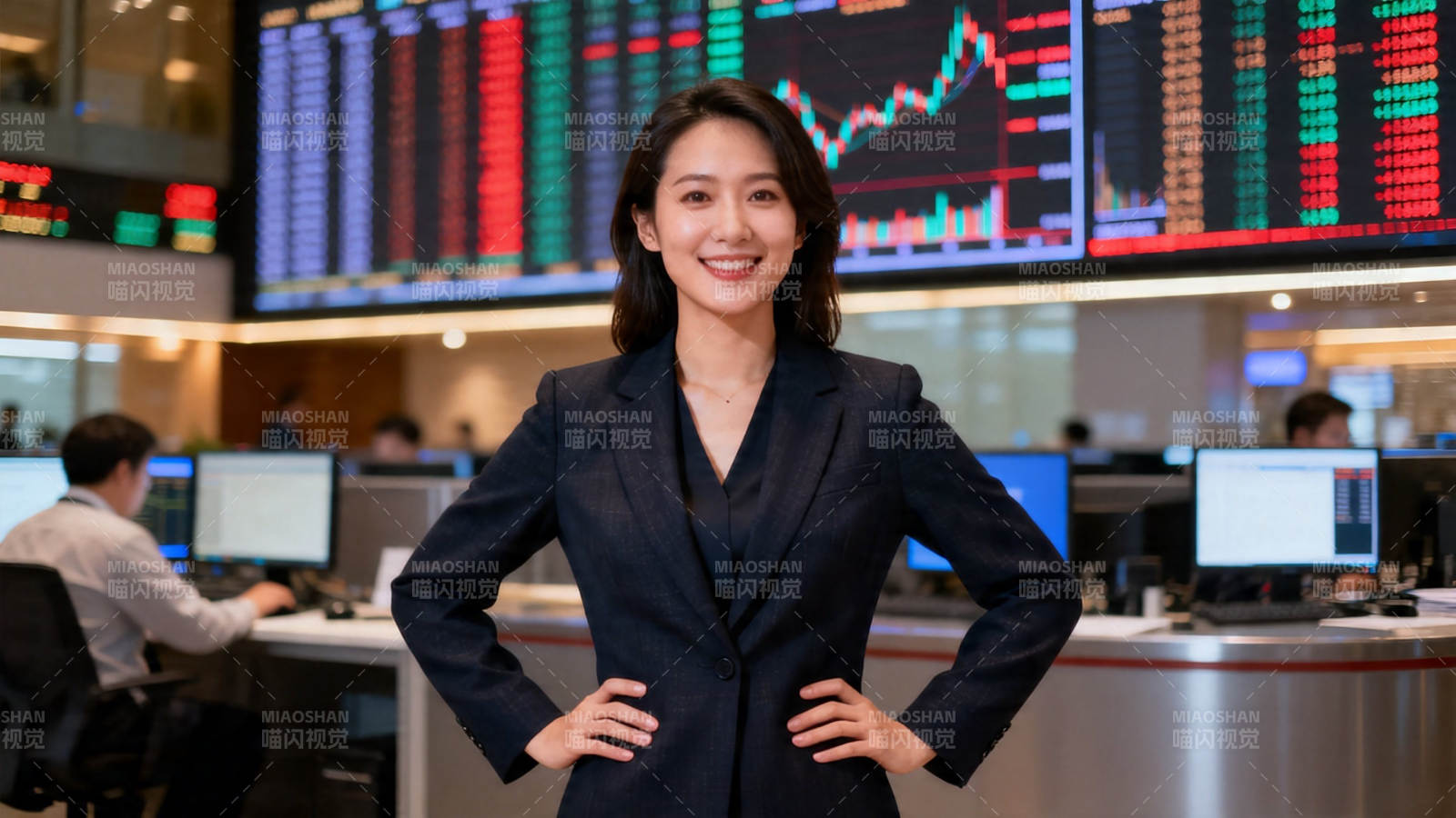 金融女强人自信微笑图片