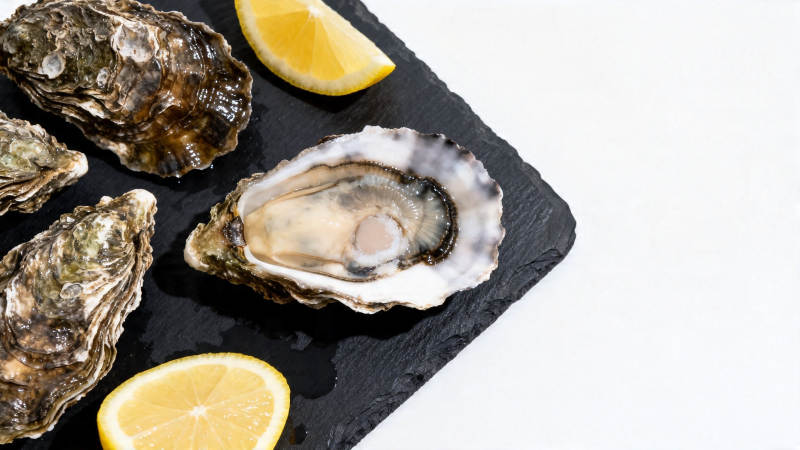 生蚝配柠檬 鲜美开胃图片