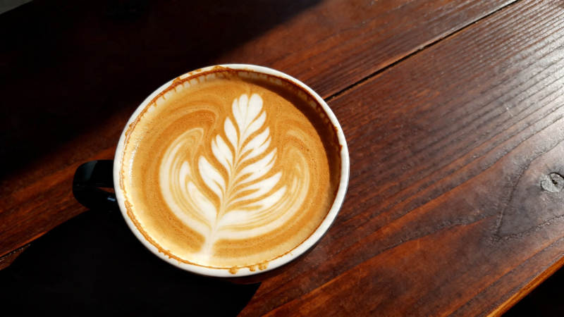 咖啡拉花 叶形艺术图片