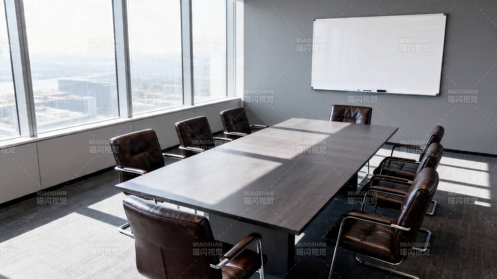 高层会议室全景窗景图片