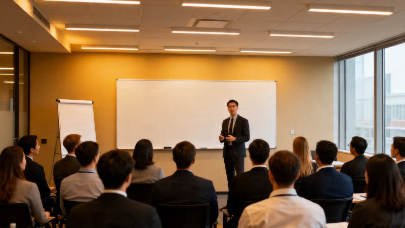 商务培训现场 讲师授课中图片