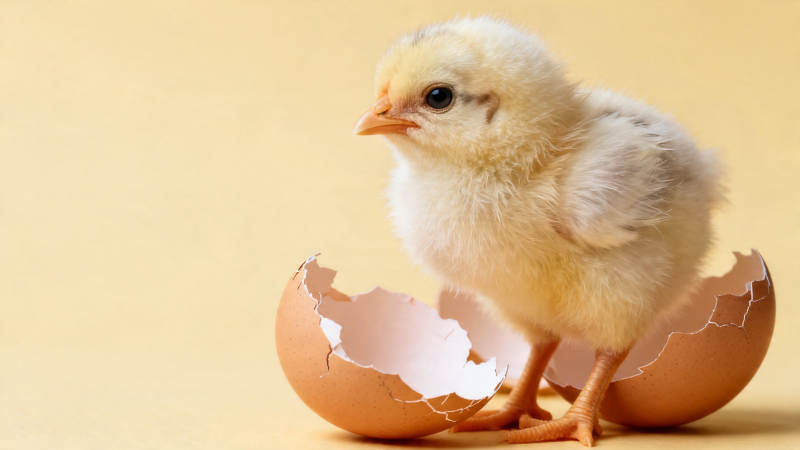 小鸡破壳而出 萌态十足图片