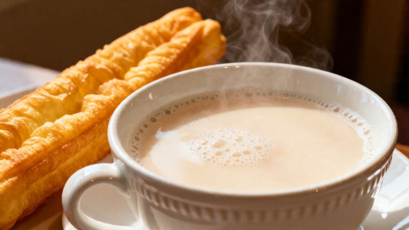 热豆浆配油条 经典早餐图片